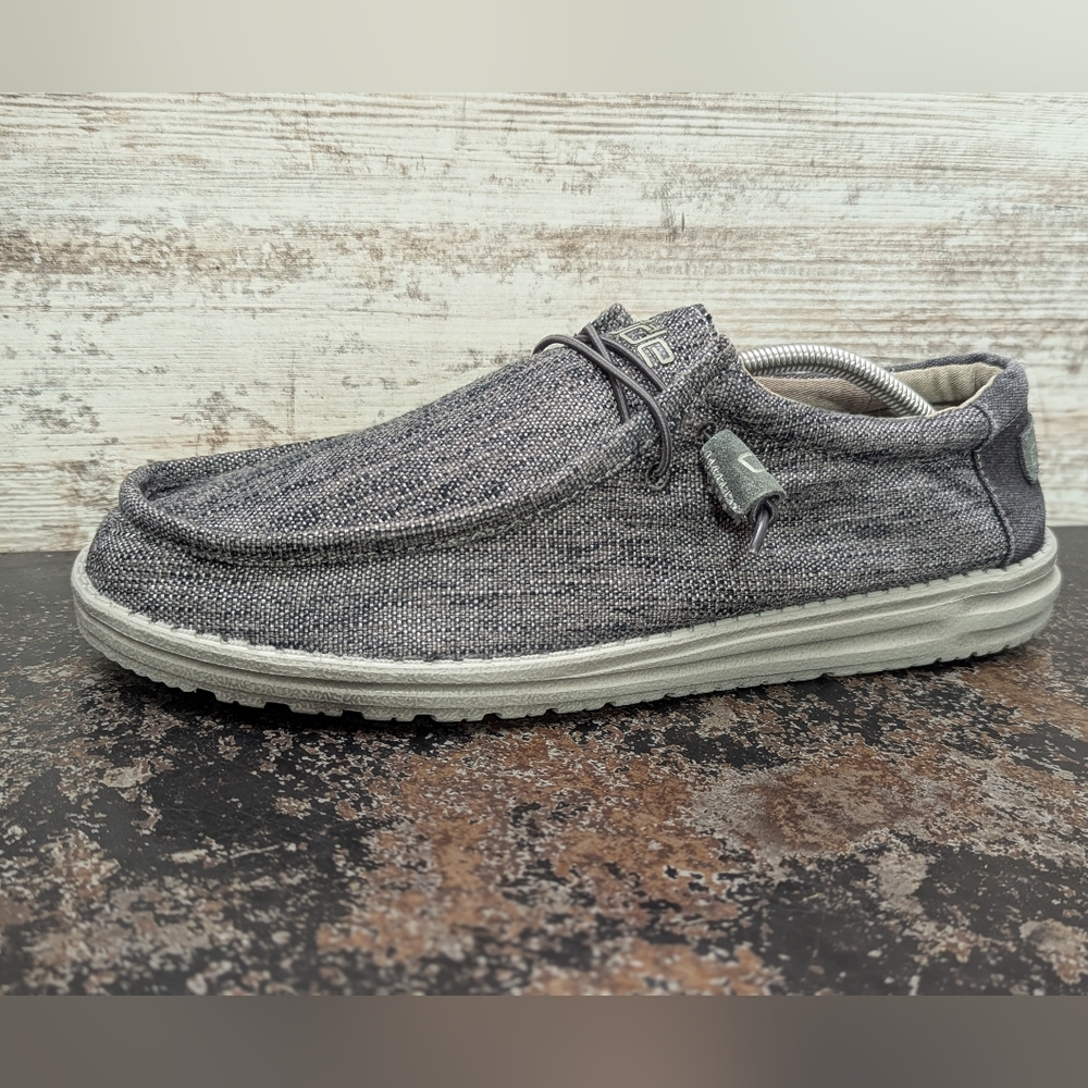 Mens Hey Dude Wally Woven Slip On Loafers Shoes Sz 13 Used Carbone